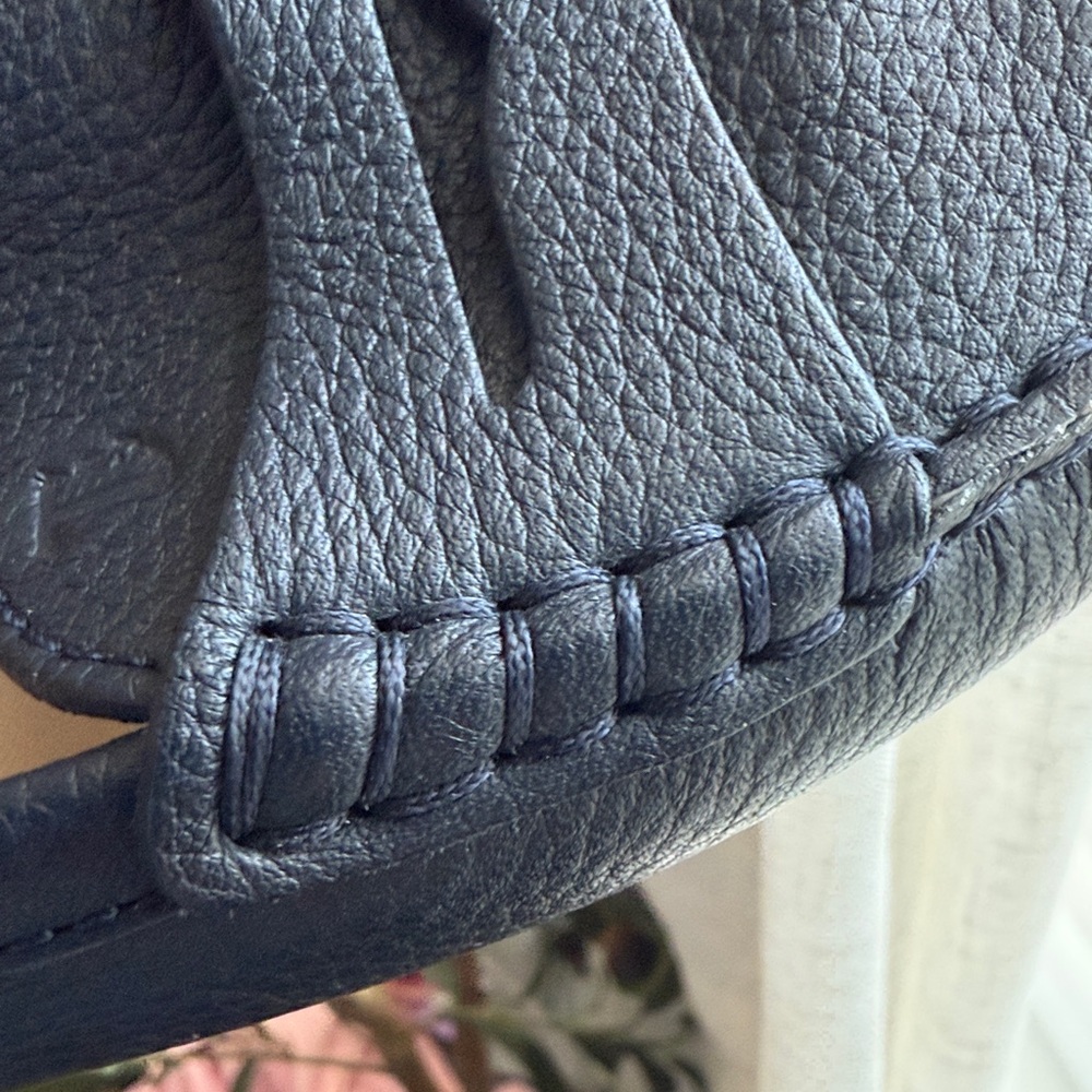 Tod’s Blue Pebbled Leather Penny Loafers Size 38 Classic Slip On Flats Luxury - Picture 10 of 15
